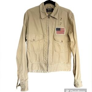 Vintage Ralph Lauren Double RL Men’s Khaki Canvas Military Field Jacket - Size S